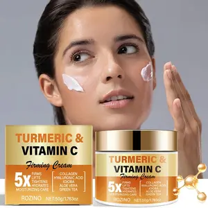 Rozino Turmeric Vitamin C Firming Cream 50g, 5x Revitalizing, Collagen Lifting, Hyaluronic Acid Moisture, Face Care