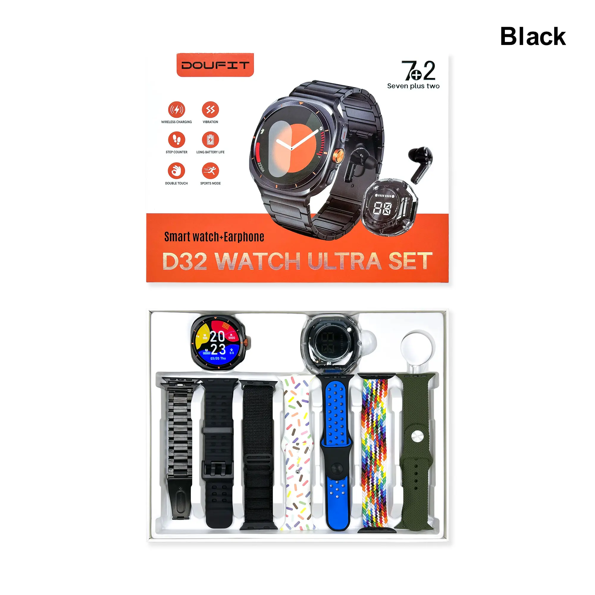 Valentine’s Day Gift Smart Watch, 1.85-inch HD Touchscreen Wearable Watch, Supports Wireless Voice Calls, Multiple Sports Modes, Custom Message Alerts, Comes with 6 Interchangeable Watch Straps