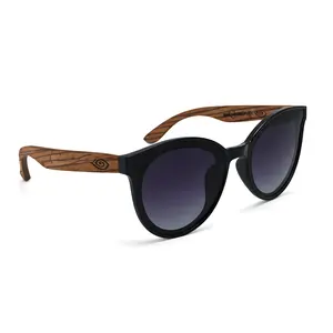 Black Feline Handcrafted Eco-Friendly UV400 Polarized Zebra Wood Sunglasses Lightweight Durable Comfortable