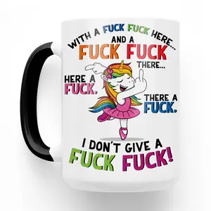 Funny Middle Finger Unicorn 15 Oz Ceramic Mug