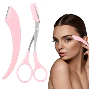 Eyebrow Trimmer Scissors - Eyebrows/Eyelashes Grooming - Stainless Steel Precision Trimmer with Safety Cap - Ergonomic & Travel-Ready