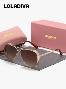 Unisex Fashionable All-match Tinted Lens Aviator Sunglasses, Trendy Casual Teardrop Aviator Sunglasses for Everyday Use, Fashion Accessories for Outdoor Activities