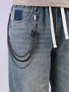 Hip Hop Punk Metal Multi-Layer Chain Waist Belt, Unique Spider Pendant Jeans Accessory, Fashion Street Dance Cool Trendy