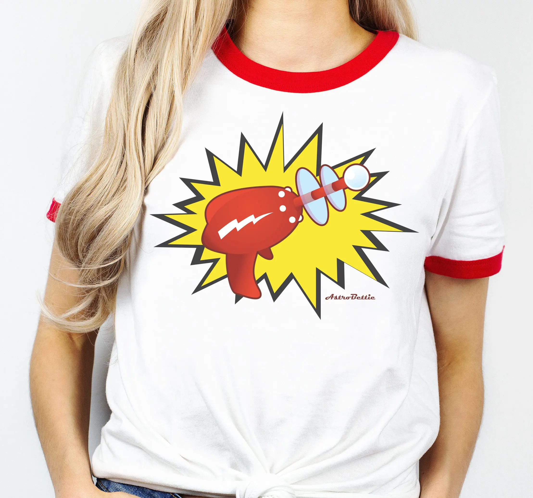 RayGun Red and White Ringer T-Shirt