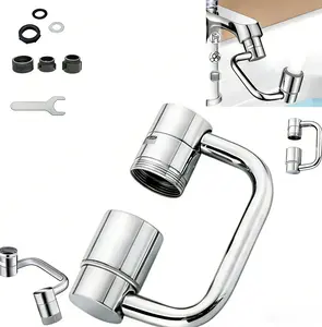 2026 Upgraded 1080° Rotatable Faucet Extender, U-Shaped Sink Aerator with 2 Modes Adjustable & Upward Facial Mist, Universal Bathroom Kitchen Faucet Attachment