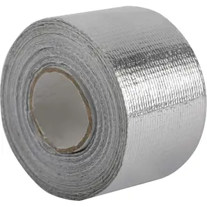 Self-Adhesive Heat Reflective Heat Resistant High Temperature Tape Fiberglass Heat Shielding Foil Tape (1.5 Inch × 29.53FT)