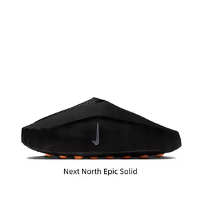 Black Thick-Soled Massage Slides, Orange Spherical Outsole, Breathable Fabric Upper, Pre-Game Recovery Tech Mules