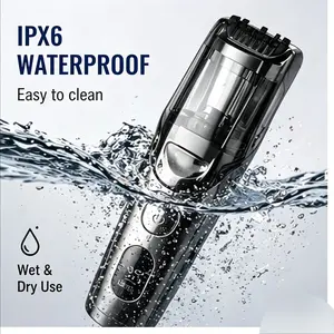 2 in 1 Vacuum Beard Shaver for Men,Built-in Vacuum Trimmer for Mustache, Sideburns, Facial Hair, Rechargeable, IPX6 Waterproof, 2 Comb, Comfort face 2in1 Electric Razor rechargeable men ornament  Gift