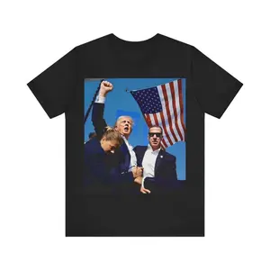 Trump Triumph Resilience & Patriotism Rally Tee in Multiple Sizes and Colors - Bella+Canvas Unisex Jersey Short Sleeve T-Shirt