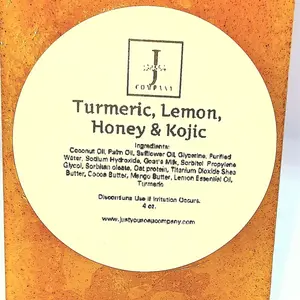 GlowBoost Turmeric Lemon Honey Kojic Skincare Soap Blend Cocoa & Shea Butter Vegan Cleansing Bar 4 oz
