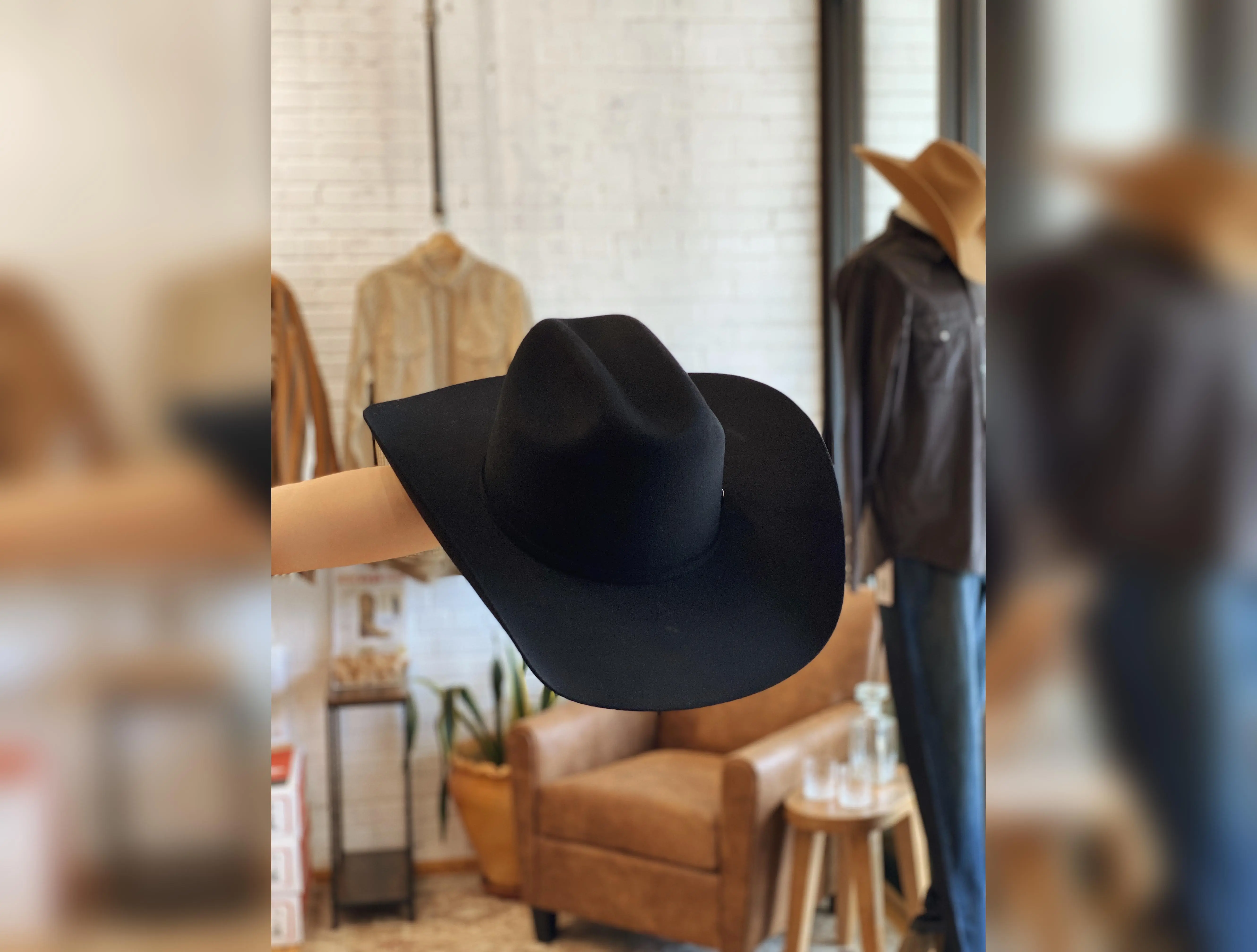 Serratelli Black 4x Fur Felt Cowboy Hat