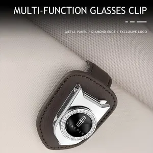 Car Sun Visor Glasses Clip Sunglasses Clip Decoration Accessories For Lincoln Navigator Continental Nautilus Aviator MKZ MKX MKC MKT MKS Corsair Mark E