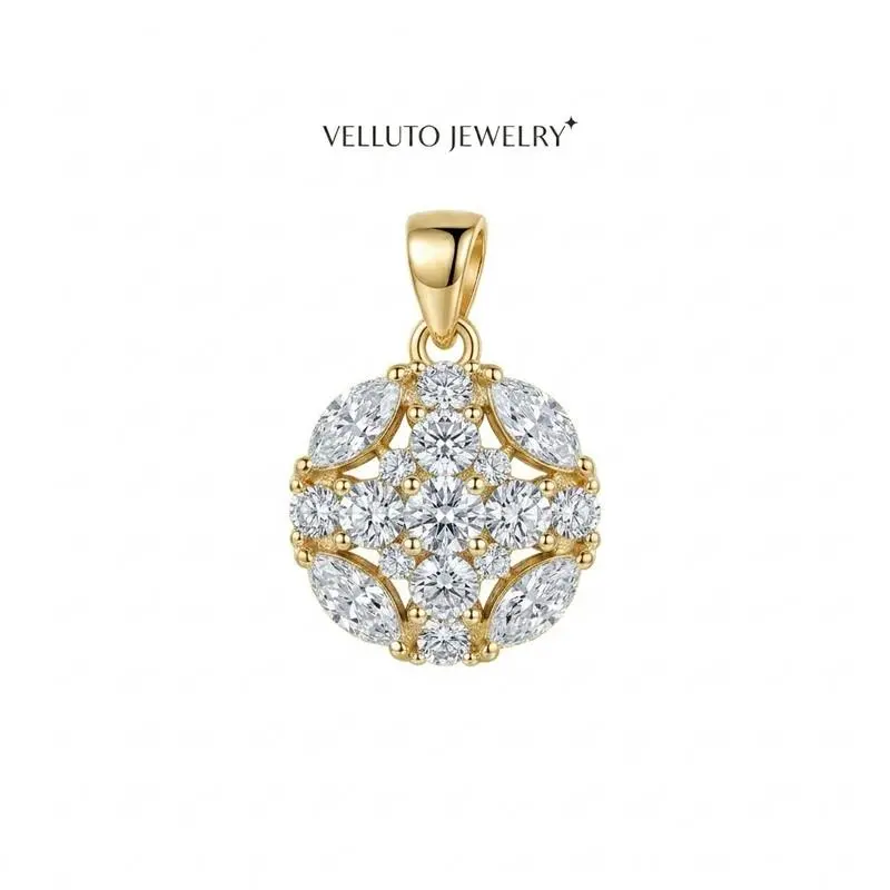 Gold Plated Moissanite Necklace & Pendant, 1.0CTW VVSD Color, Luxurious Party Accessory, Moissanite Jewelry