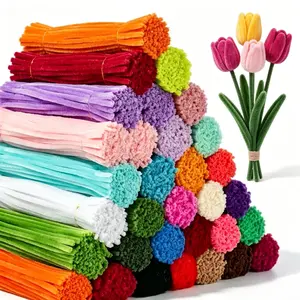 DIY color Pipe Cleaners Craft Kit, 100 Pcs Chenille Stems for Bouquet & Doll Making, Art Supplies and Saint Patrick's Day/Christmas Decor Room Decor Accessories