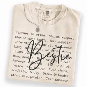 Comfort Colors Bestie Shirt, Friendship Quote Graphic Tee, Soulmate Best Friend Shirt, Gift for Best Friends