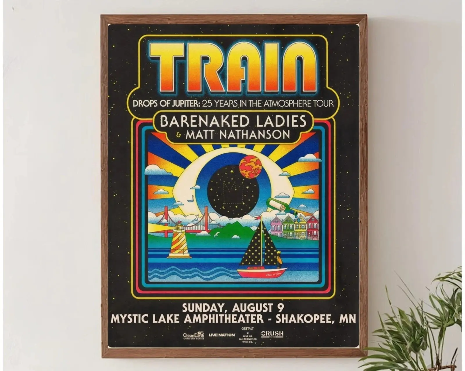 Train Drops of Jupiter 25 Years Tour Shakopee MN Concert Poster
