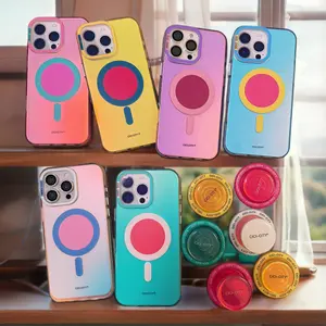Macaron Aurora Magnetic Case with Stand – Compatible with iPhone 17 / 16 Pro Max, iPhone 15