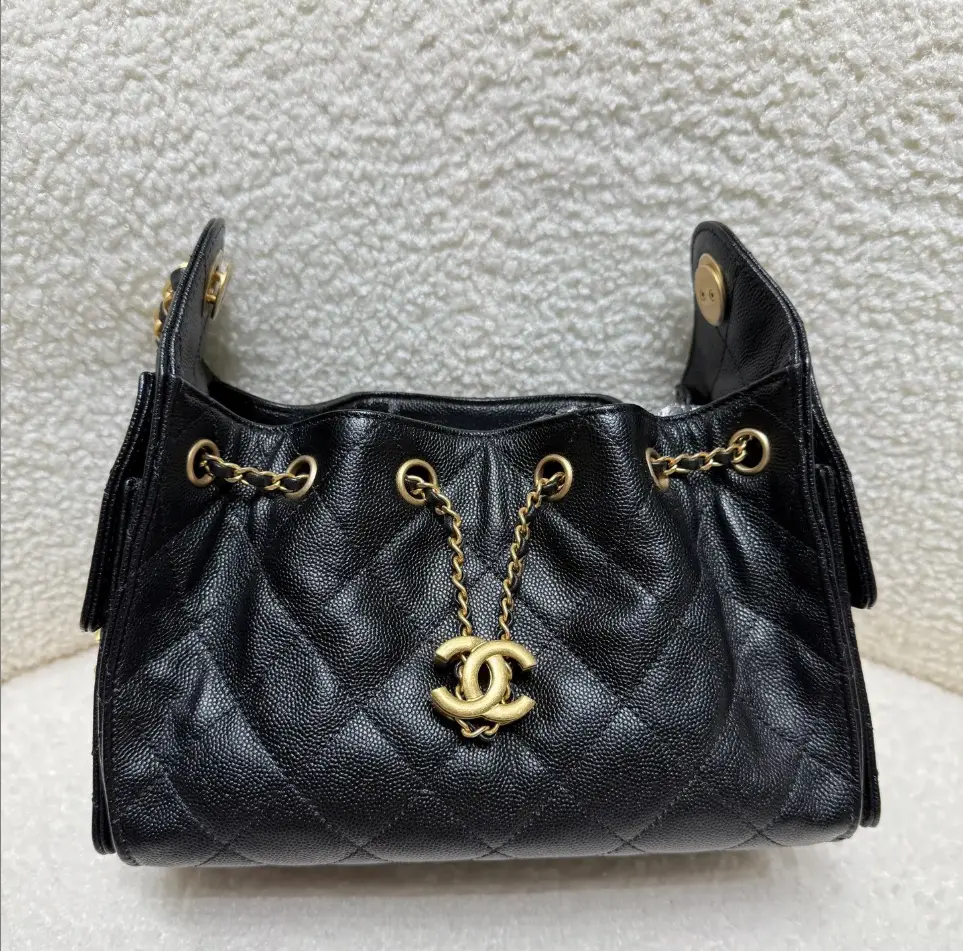 Pre-owned Caviar leather Shoulder bags CHANEL 25bag mini cavair fullset