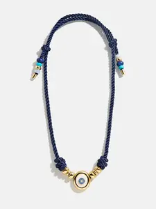 Eye Candy Evil Eye Cord Necklace - Gold/Blue