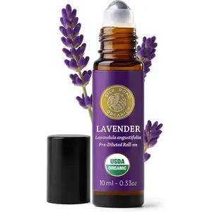Silk Road Organic Lavender Essential Oil Roll On for Stress Relief, Sleep, Calm & Relaxation| USDA Certified Aromatherapy Roller (10 ml)