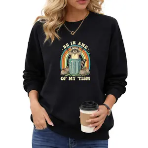 Show Your Autism Mom Pride with My Tism Raccoon Women’s Long Sleeve Sweatshirt