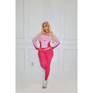 Two-Tone Barbie Vibes Active Set, Sweatsuit Set, Streetwear Tracksuit Set