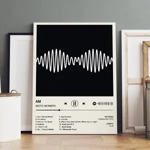 1Count Wooden Frame Canvas, Arctic Monkeys AM Poster, Fashion Art Living Room Decoration, Modern Art Design, High Definition Home Poster, Affordable poster, Bedroom Mural, Ideal Gift, Waterproof, Printing, Art, Canvas Wall Art