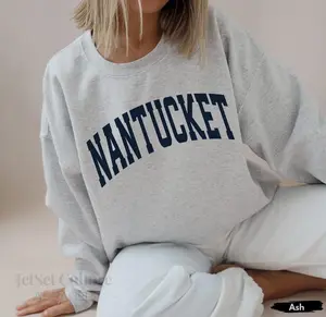 Nantucket Sweatshirt Faded Vintage Aesthetic Nantucket Preppy Crewneck trendy sweatshirt