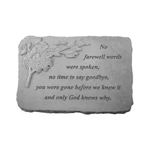 212 MAIN Cast Stone Outdoor Grief Memorial Stone - Wall Mount, Weatherproof, 15x10 in, Bird’s Nest Design, Non-Inscribed (No Farewell Words)