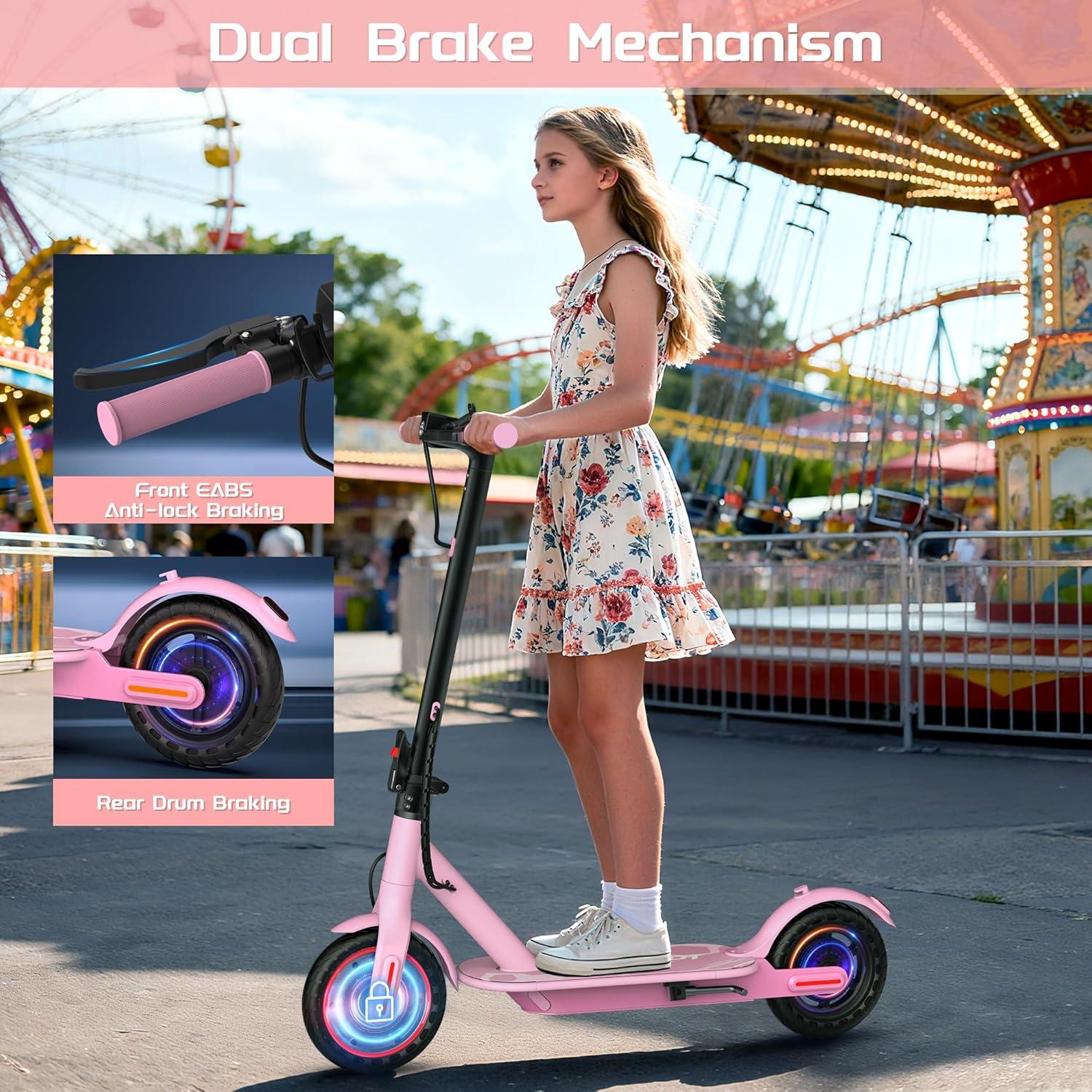 A MAXSHOT Foldable Electric Scooter for Adults & Big Kids | Multi-Speed 9-22MPH, Multi-Range 6.5-50Miles | Dual Suspension, 10-14" Tires, APP Control Commuter EscooterA