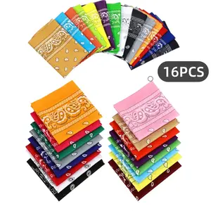 16PCS Multi-Purpose Bandanas  Headband, Hair Wrap & Scarf | Perfect for Travel & Party