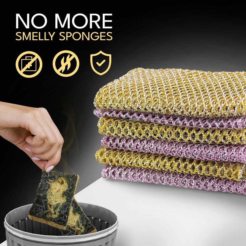 Heavy Duty Non Scratch Scrubbers - Replace Kitchen Sponges for Dishwashing with Our Scouring Pads