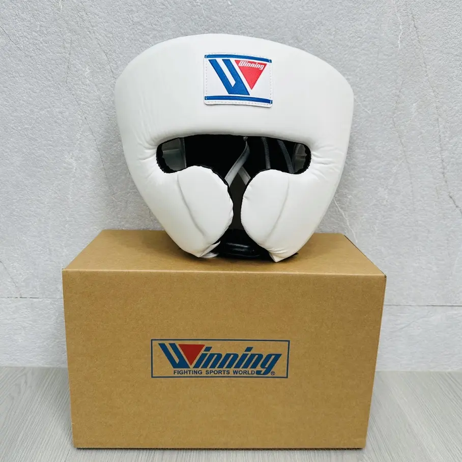 Winning Pro Boxing Headgear Adjustable - Traditional Lace-Up Closure, Full Coverage Protection, Supple Leather, Secure Closure, Ideal for Sparring & Fights