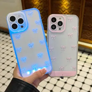 Unique LED Bowknot Design Protective Case for iPhone 12 to 17 Series