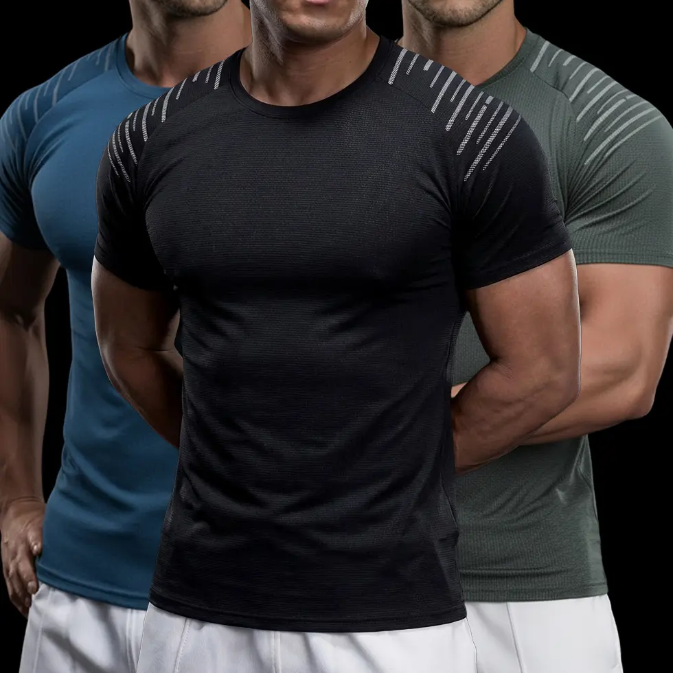 Nadsir Men's Gym T-Shirts,workout clothes men, sport tee,Gym Workout Running t shirts,baggy compression shirt men,Men's High-Elasticity Fitness Shirt, Breathable Quick-Dry Cooling Fabric, 2026 Summer New Arrival