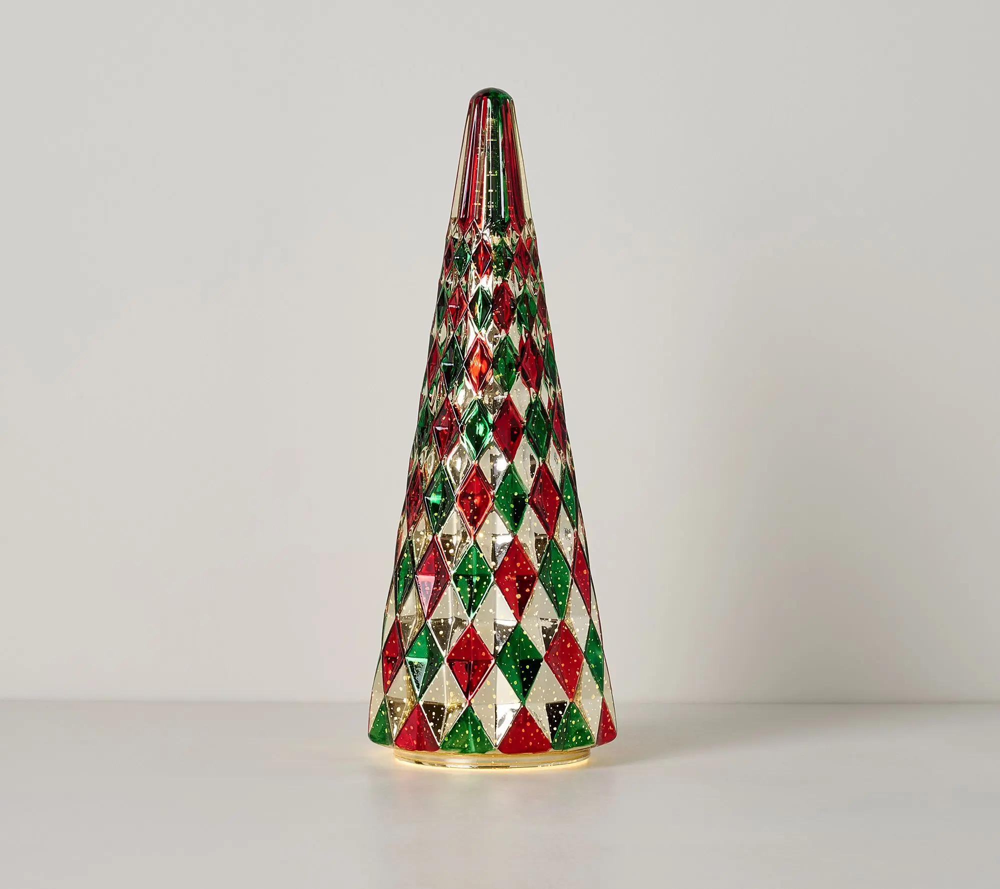 12.5" Illuminated Harlequin Glass Tree by Valerie