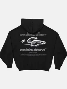 Men's "coldculture" Oversized Pullover Hoodie Long Sleeve Relaxed Fit | Y2K Streetwear Christian Movement Graphic Hooded Sweatshirt | Fleece-Lined Casual Street Style for Gen Z Guys