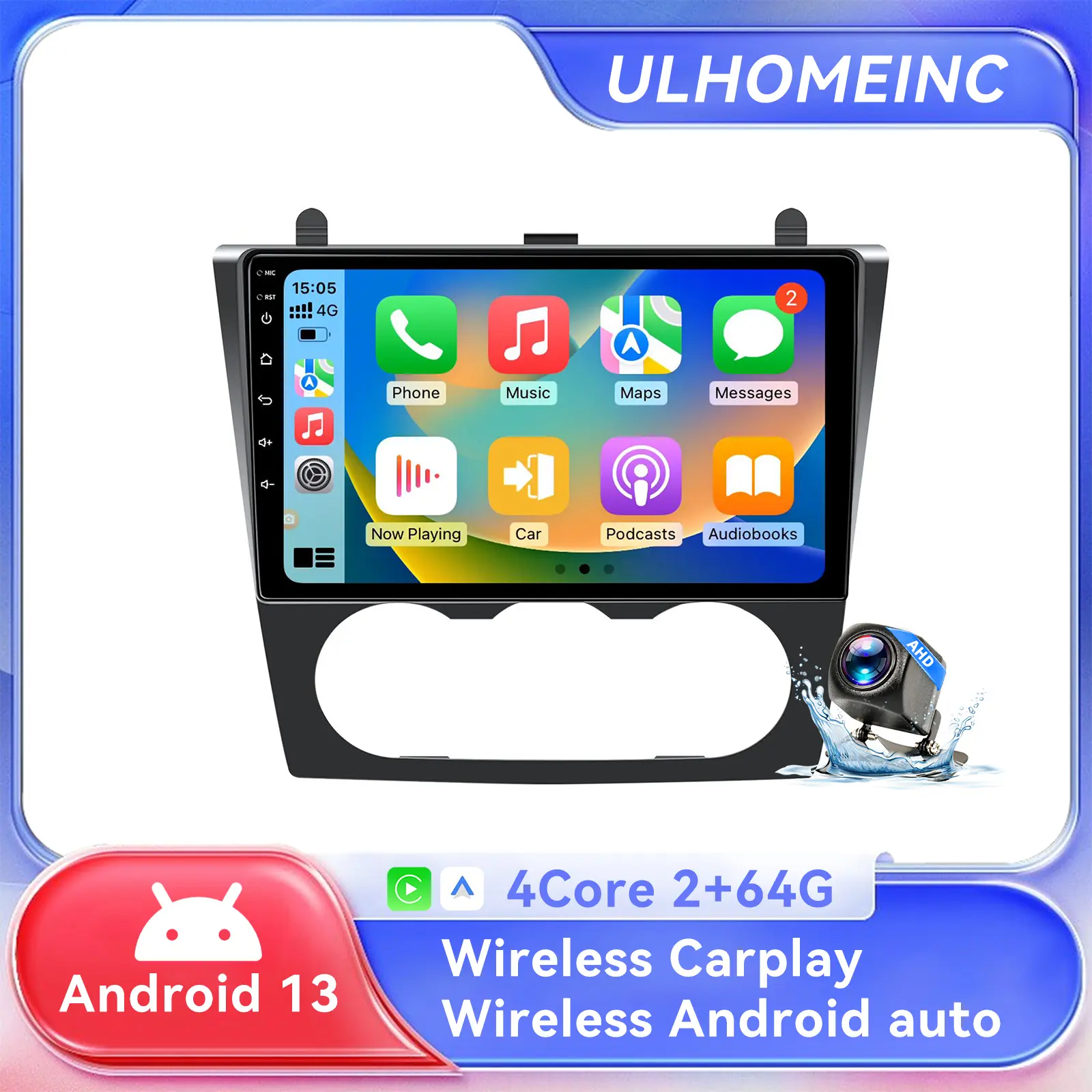 Android 13 Car Stereo for Nissan Altima 2007-2012, 9" Car Radio Touch Screen, Wireless CarPlay & Android Auto, Stereo with GPS Navigation, 5G, WIFI, Bluetooth, FM, Backup Camera, SWC Manual AC