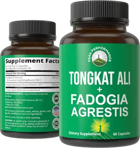 Tongkat Ali + Fadogia Agrestis 2-in-1 T Supplement for Men. Ultra High Strength Tongkat-Ali Longjack Extract + Fadogia Agrestis Extract. Vegan Capsules. Support Natural Energy. USA Tested Pills