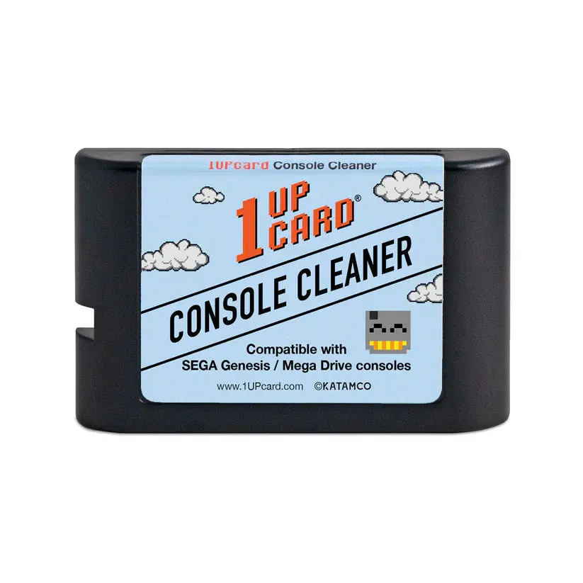 1UPcard™ Retro Card Shape Video Game Console Cleaning Tool, Accessories Compatible with SEGA Genesis/Mega Drive Connectors, Smartphone Connectors