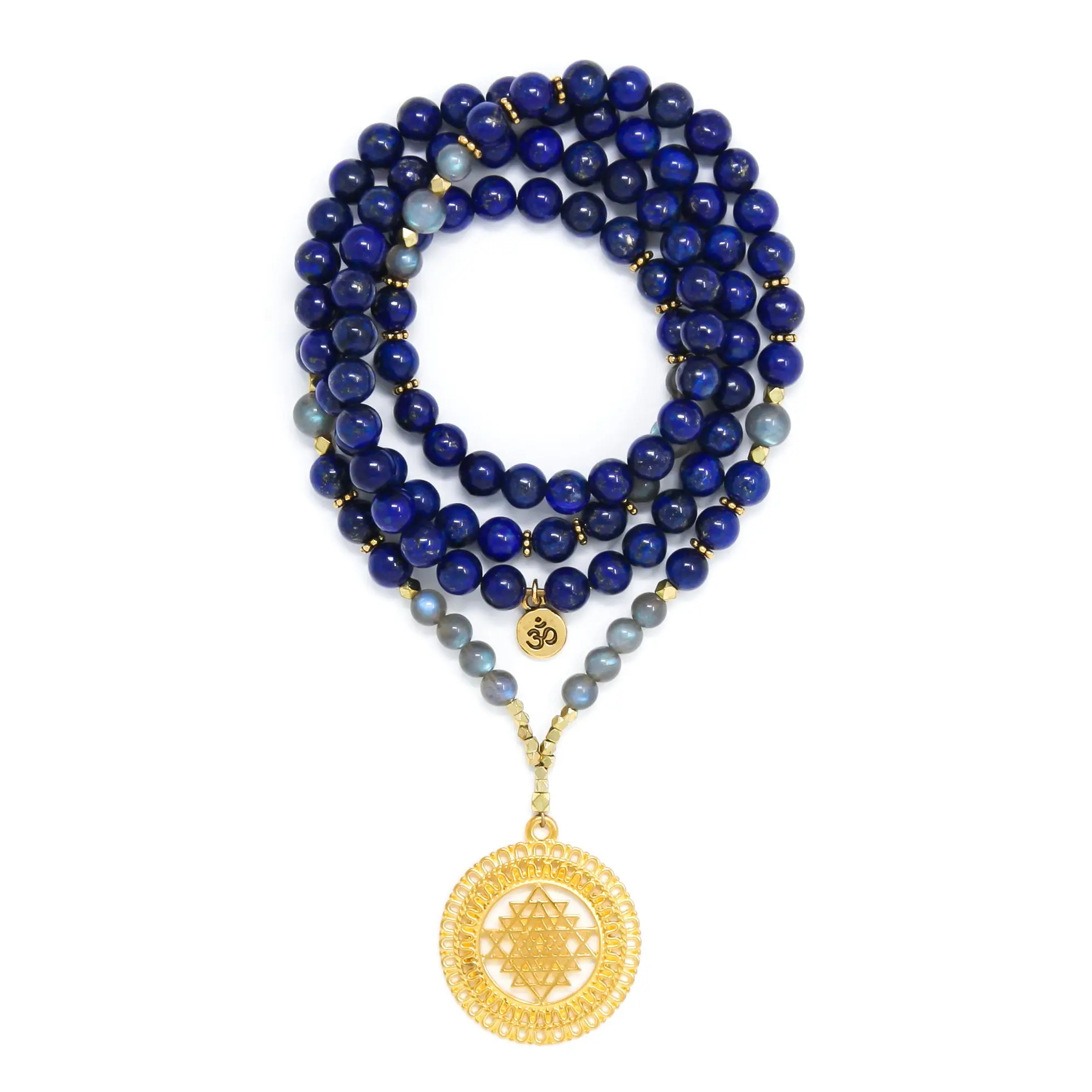 I Am Present & Open: Lapis Lazuli & Labradorite Mala Necklace