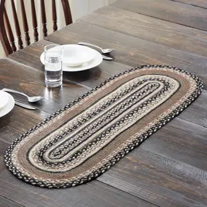 Farmstead Charcoal Braided Table Runner