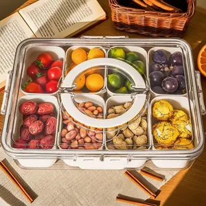 Snackle Box Container Divided Serving Platters with Lid and Handle Divided Snackle Box for Portable Snack Box Container Tray Perfect for Charcuterie Board TikTokShopBlackFriday Christmas Tableware Sets Gift