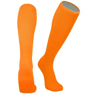 Allsport Knee High Socks - Moisture Wicking Athletic Tube Socks with Arch and Ankle Support (Neon Orange)