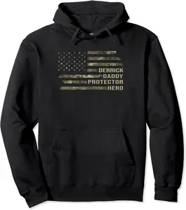 Husband Daddy Protector Hero Camo American Flag Derrick Pullover Hoodie - Matthewgol Shop 48B0D775PT2Q