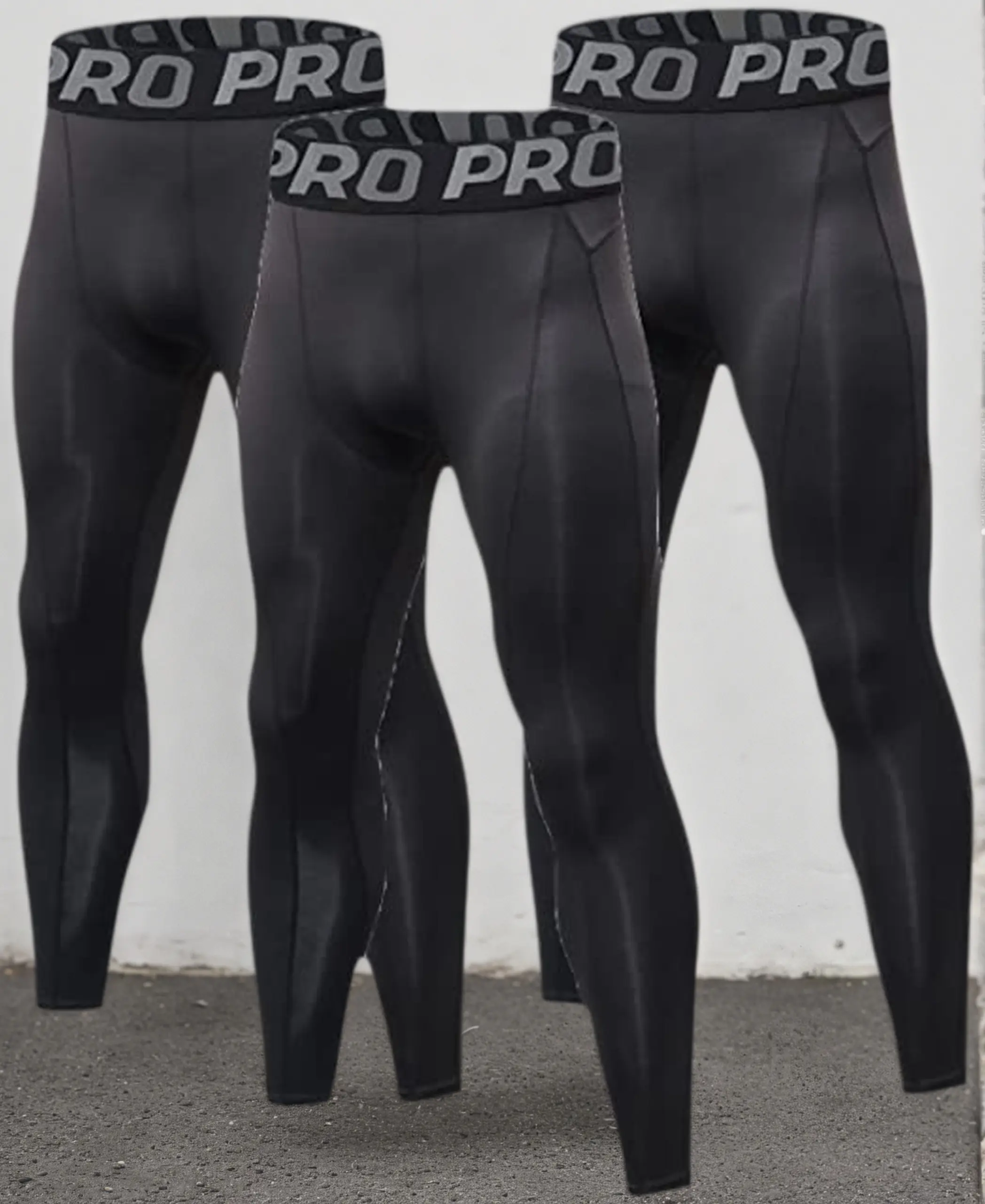 PRO Men's Contrast Binding Letter Tape Compression Leggings Casual Comfy Breathable Cool Dry High Stretch Pants for Daily Wear Springto Fathersdaygift Workout Clothes