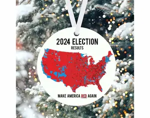 Donald Trump Election Results Map Ornament, Trump Ornament Gift, US Presidential Election 2024 Map Ornament for Home Elegance, Perfect Gift for Any Occasion