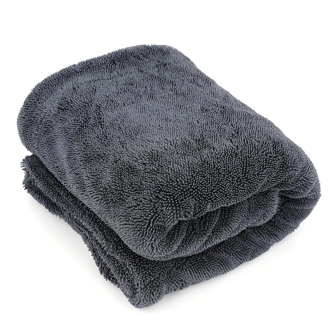 1200GSM Microfiber Car Drying Towel - Double-Twist Loop, Ultra-Absorbent, Quick-Drying, Washable, Lint-Free Finish, Streak-Free Wipe, Scratch-Safe (1 Pack, Dark Grey, 16"x16", Ideal for Post-Wash, Cars/SUVs/Trucks), 16" X 16", Post-Wash Dry