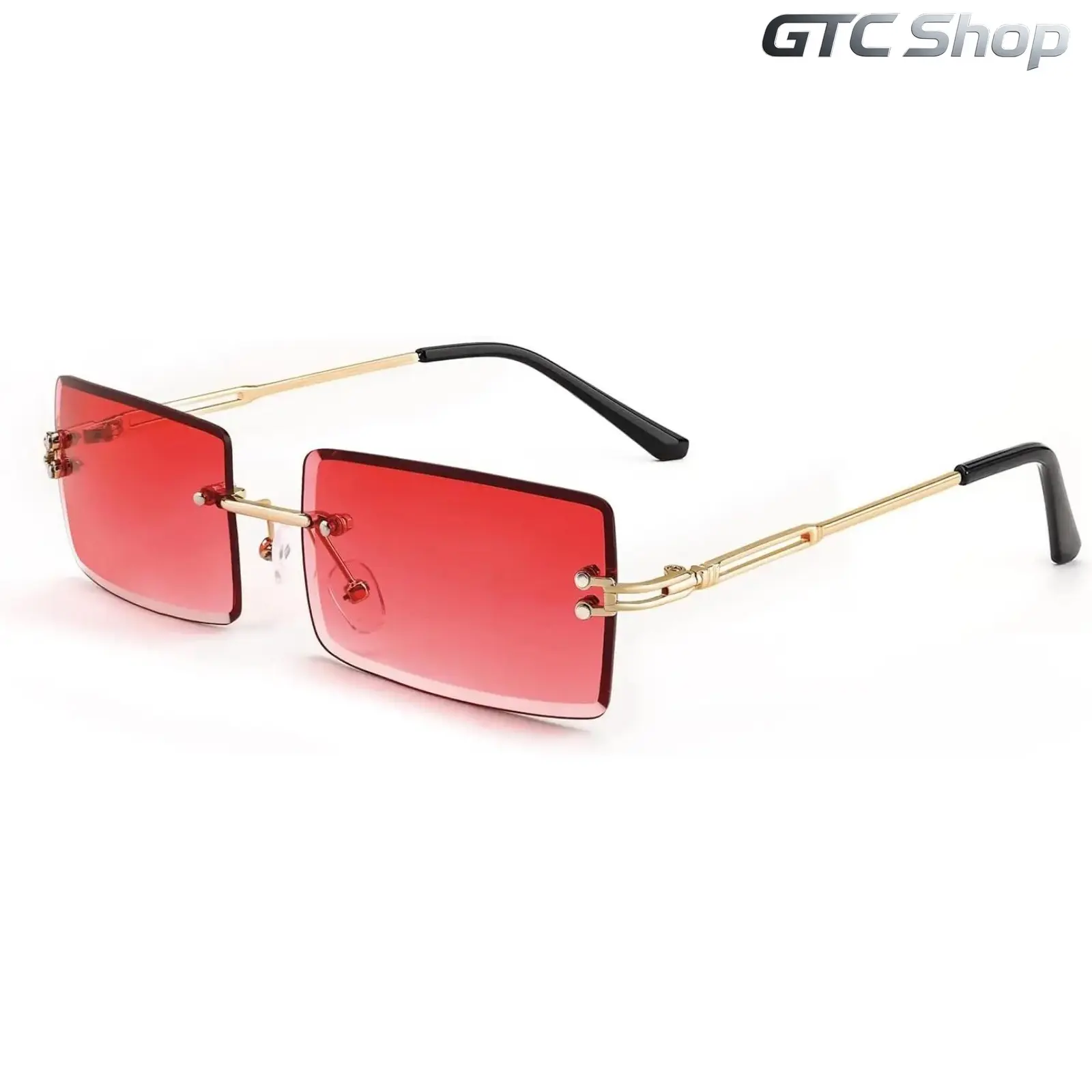 Unisex Vintage Rimless Rectangle Sunglasses - Trendy Streetwear, Casual Style Eyewear, 60x37mm, Metal Hinges, UV400 Glass, Lightweight Durable, Travel Daily Sports Outdoor Accessory