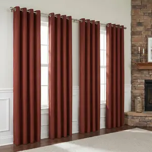 Linen Blackout Curtains Summer Style, Buy 1 Get 4 Panels|Thermal Insulated Light Blocking Drapes Metal GrommetEasy Hang Privacy Window Curtains for Office,Bedroom, Living room, Home All Season